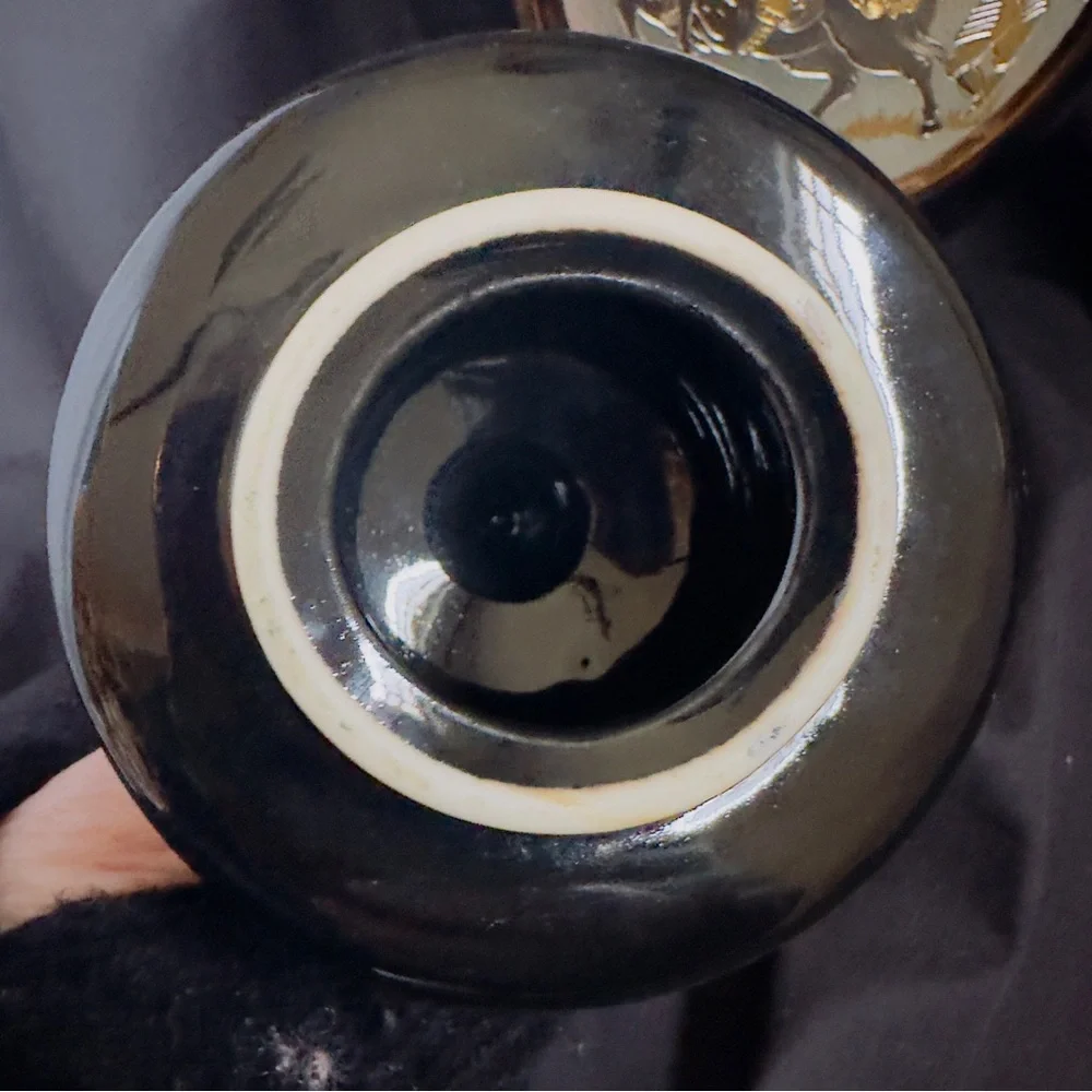 Ginger Jar Black Gold Decorative Lidded 9